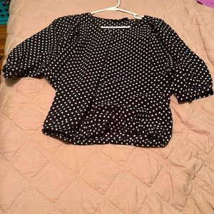 The Limited navy polka dot